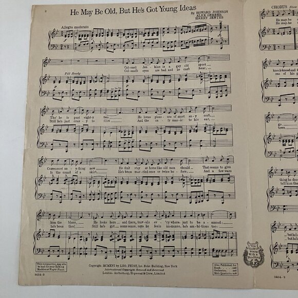 1910s Vintage Sheet Music All Alone - He May Be Old, But He’s Got Young Ideas - Picture 13 of 16